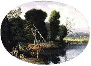 BONZI, Pietro Paolo Italianate River Landscape painting